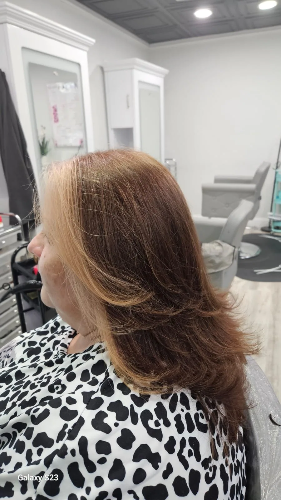Hair styling work at Black Diamond Beauty Salon.